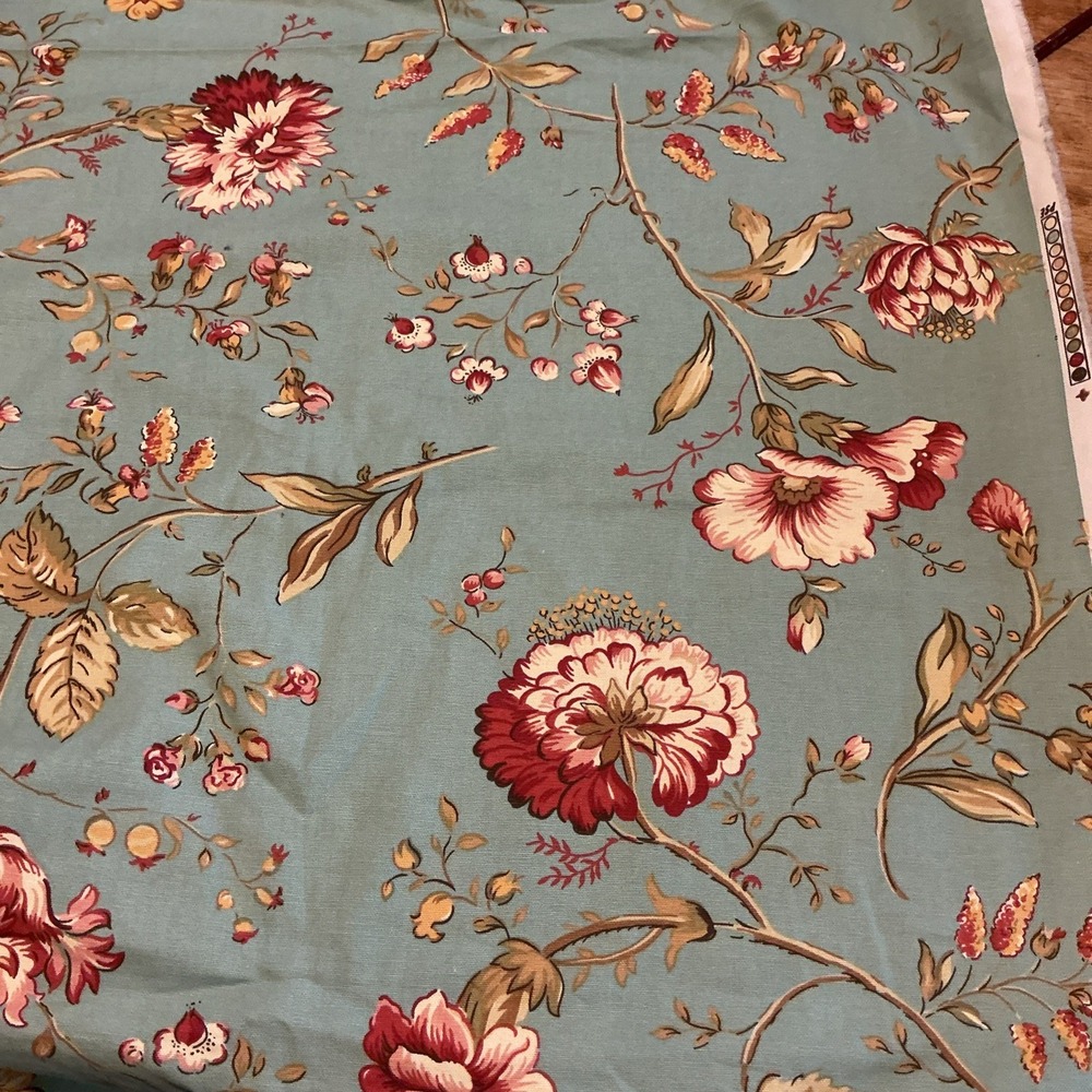 Golding Fabrics "Colleen" Cotton Exclusive Screen Print Floral Sage By The Yard
